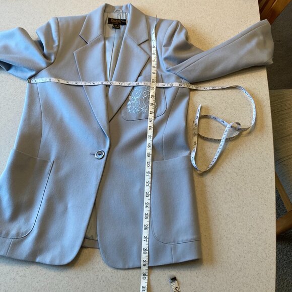 Blue Gray Wool Blazer Jacket EUC Women Size S - Picture 14 of 16